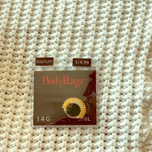 Gold Enamel 14G Hoop Septum Clicker Jewelry